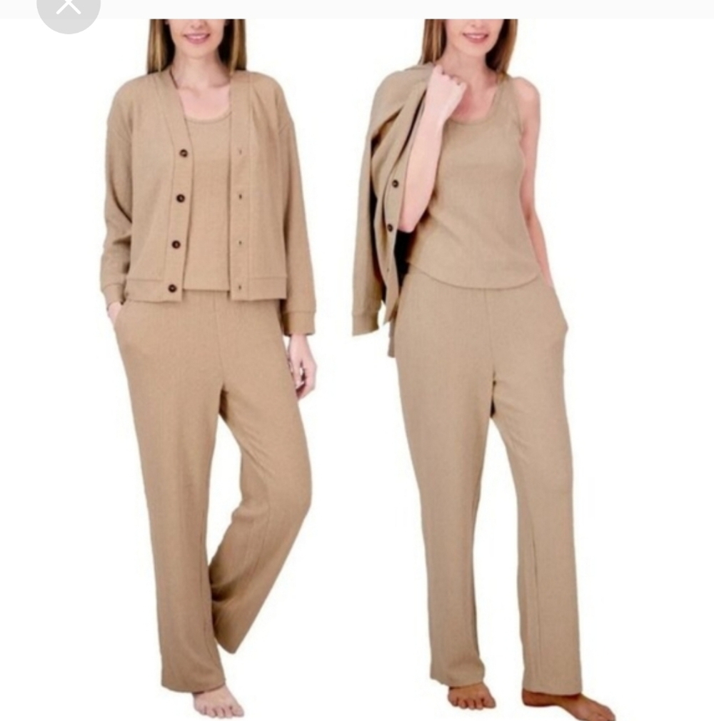 Live 2 Lounge 3-Piece Textured Lounge Set NWT Cable Knit